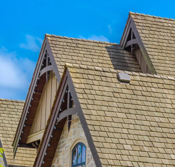 Wooden shingles installation roofing